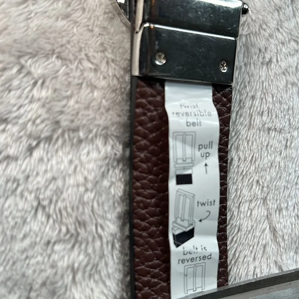 MICHAEL Michael Kors Reversible Logo with Logo Buckle Genuine Leather Belt